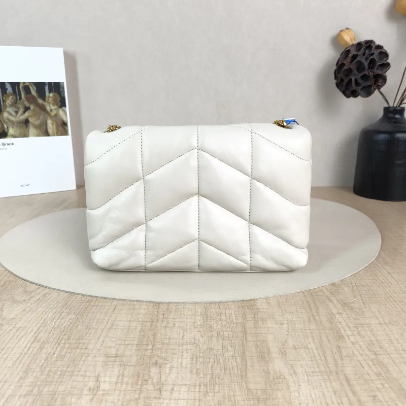 SAINT LAURENT Crossbody Bag LOULOU PUFFER White Lambskinmini23 × 8.5 × 15.5 cm — cover view 4 of 5
