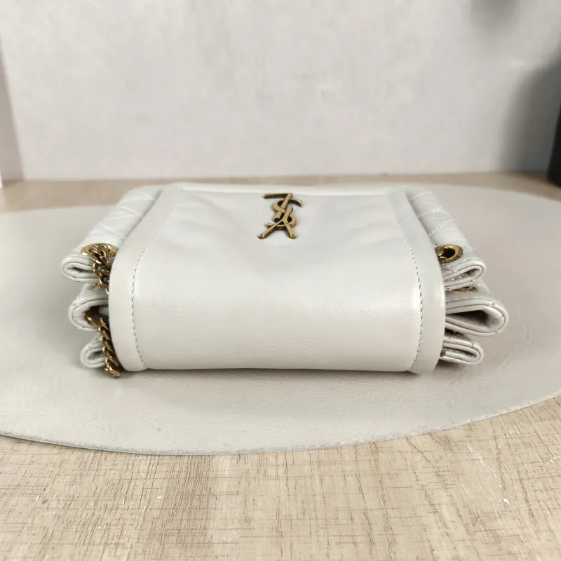 SAINT LAURENT Crossbody Bag NOLITA White SL ambskin Mini 18 × 6 × 13 cm — detail view 10 of 12