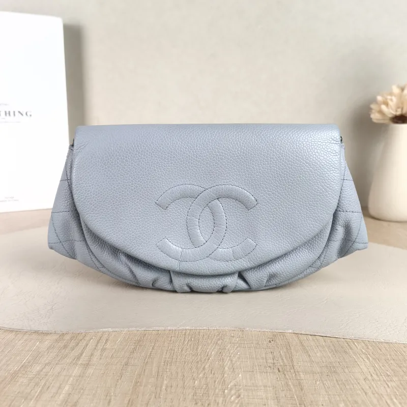 Chanel Crossbody Bag Crossbody Bag Blue Calfskin 24 × 6 × 14 cm 18