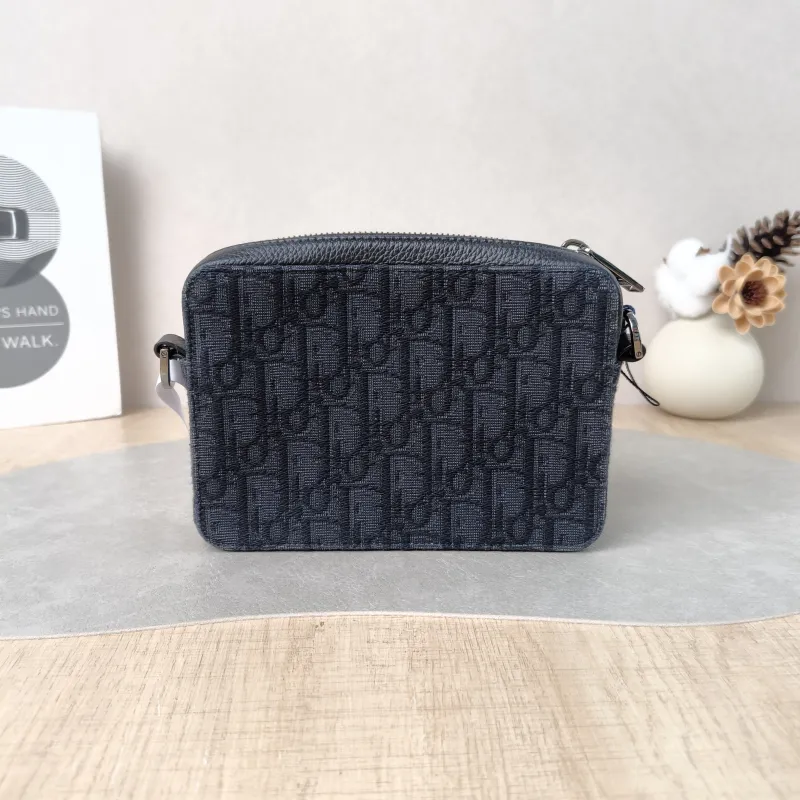 DIOR Shoulder Bag Oblique Jacquard Camera Bag Blue 17.5 × 5.5 × 12.5 cm — cover view 3 of 6