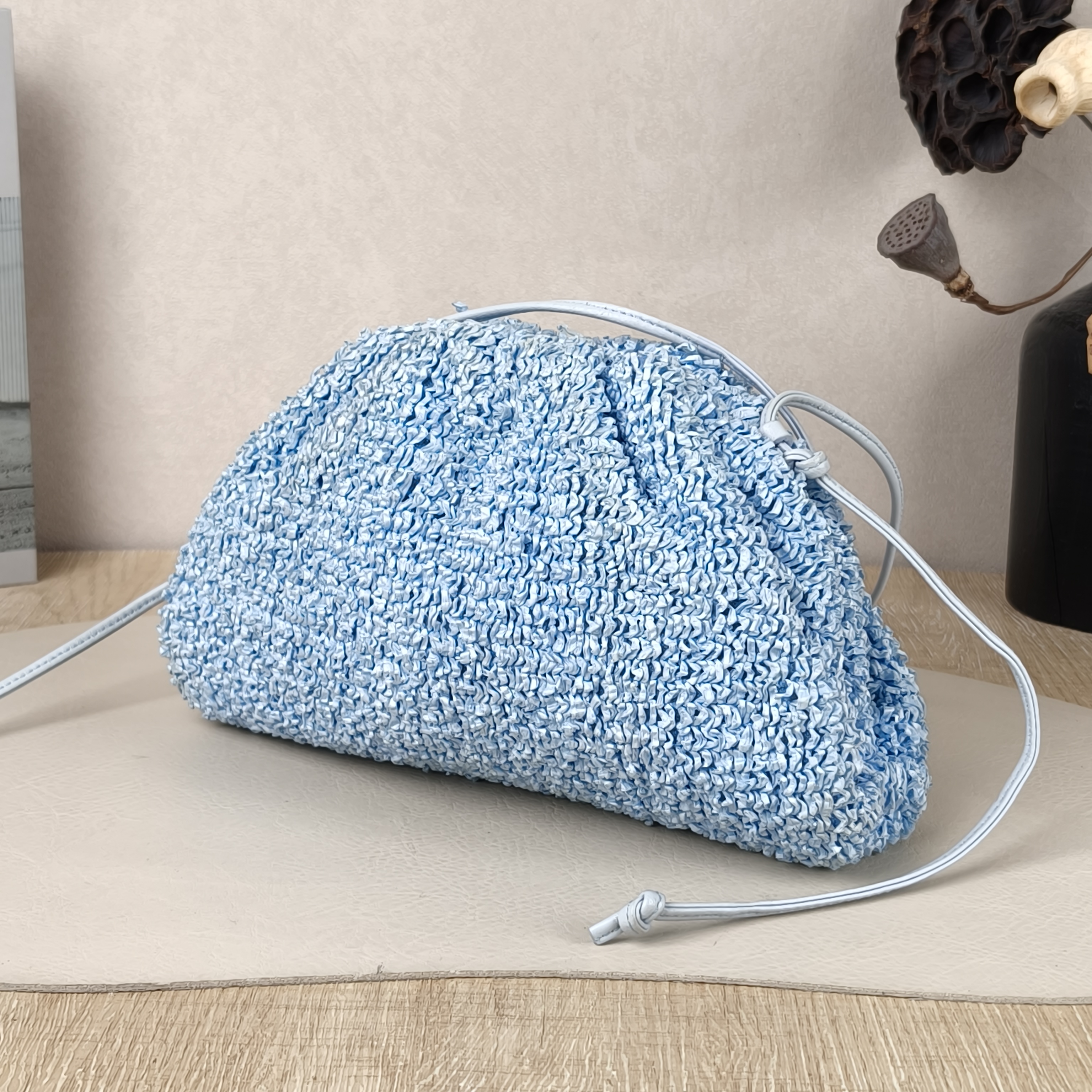 Bottega Veneta BV Woven Mini Blue Lambskin · 22 × 6 × 13 cm — cover view 7 of 9