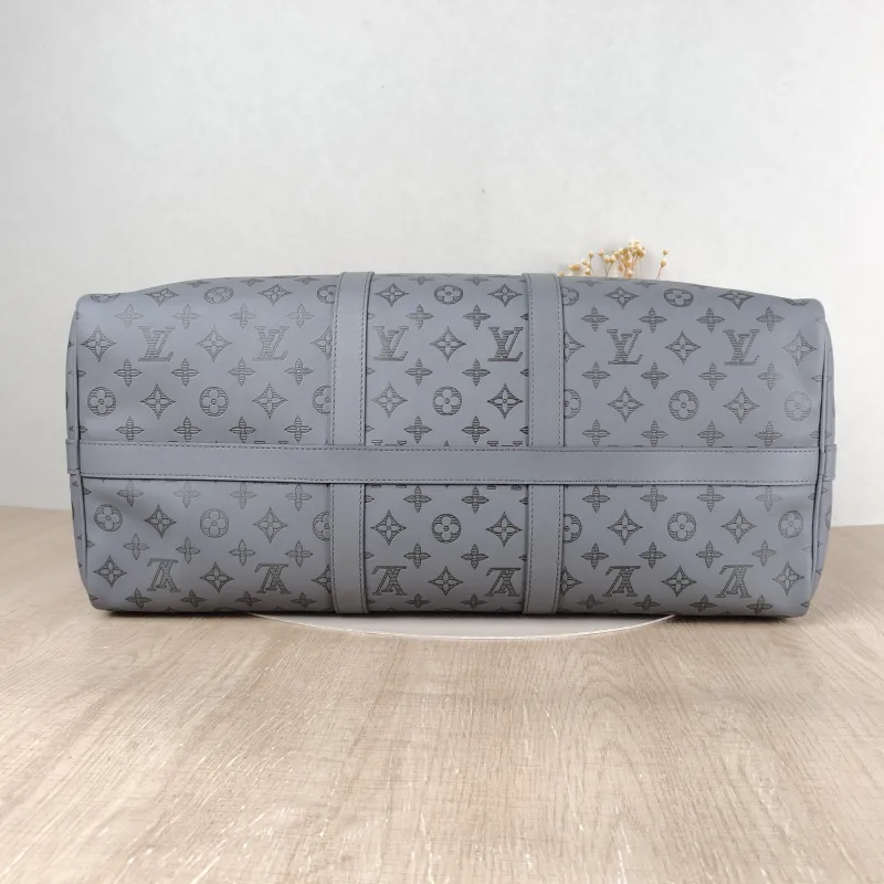 Louis Vuitton Top Handle Bag Keepall 50 Shoulder Strap Edition Grey Calfskin One Size 50 × 23 × 29 cm — cover view 4 of 5