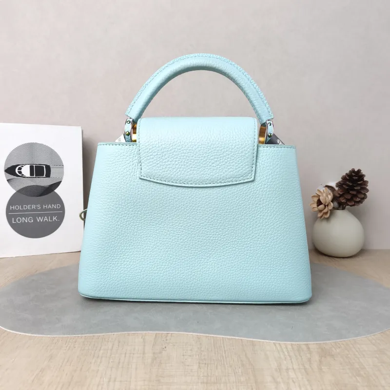 Louis Vuitton Top Handle Bag Capucines Blue Calfskin BB 27 × 9 × 17.5 cm — cover view 5 of 6