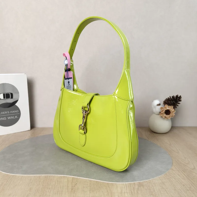 GUCCI Crossbody Bag Jackie 1961Collection Green Patent Leather Medium 27.5 × 4 × 19 cm — cover view 6 of 6