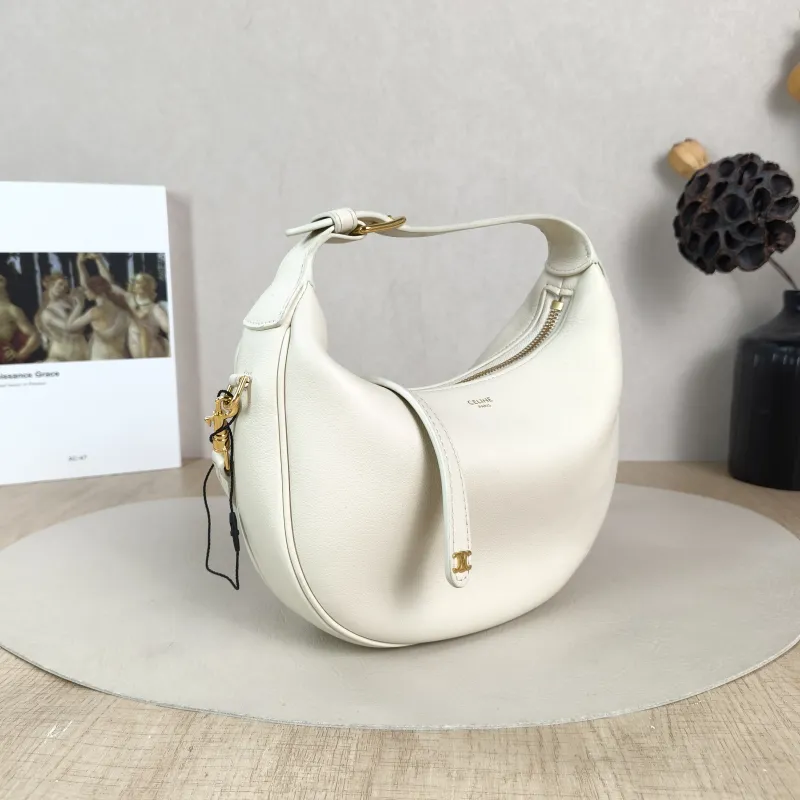 CELINE Crossbody Bag TEEN LULU hobo White Calfskin Small 21 × 5 × 18 cm — cover view 5 of 5