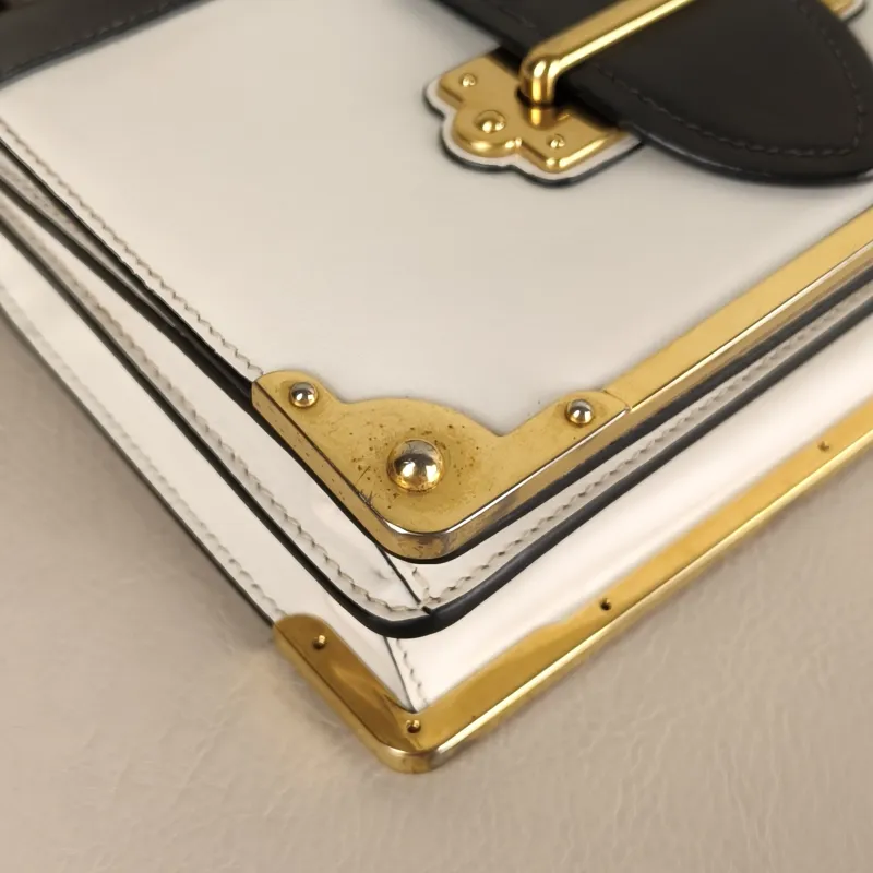 PRADA Shoulder Bag Cahier Box White Calfskin 20 × 9 × 14.5 cm — detail view 11 of 12