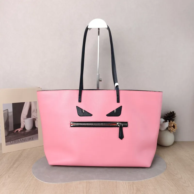 FENDI Top Handle Bag Top Handle Bag Pink Calfskin 35 × 14 × 27 cm