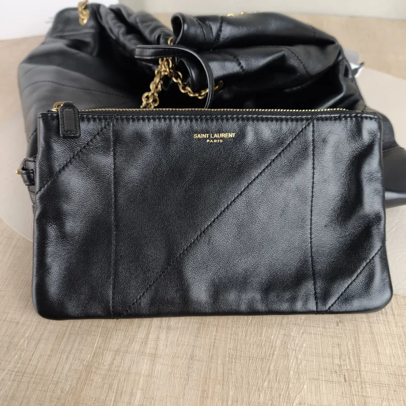 SAINT LAURENT Crossbody Bag JAMIE POCHON Black Lambskin Medium 27 × 3 × 34 cm — detail view 8 of 10