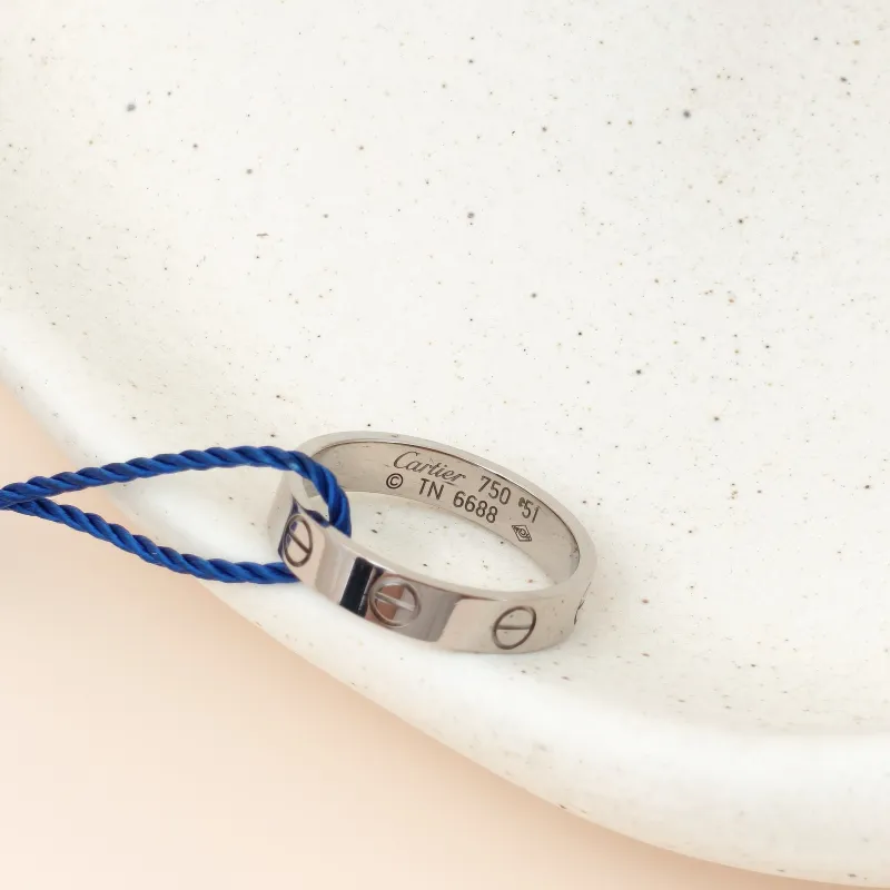 CARTIER Ring LOVE Ring 18KW hite Gold Silver18KW hite Gold Small 3.6 51 — cover view 2 of 8