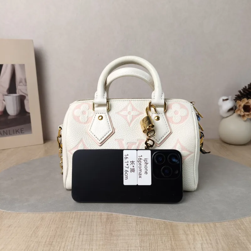 Louis Vuitton Crossbody Bag Speedy20 · Pink Monogram Empreinte Embossed Calfskin Small 20.5 × 12 × 13.5 cm — cover view 2 of 5