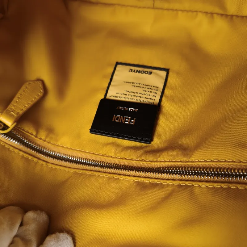 FENDI Crossbody Bag Crossbody Bag Yellow Nylon One Size23 × 7 × 22 cm — detail view 10 of 16