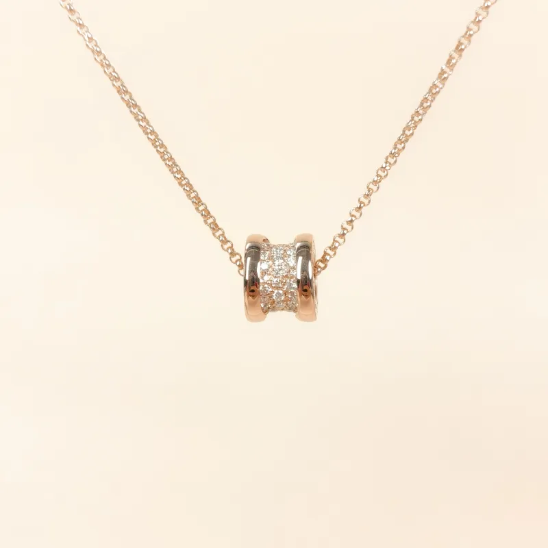 Bvlgari Necklace B.zero1 Rose Gold Diamond18KR ose Gold One Size 44cm