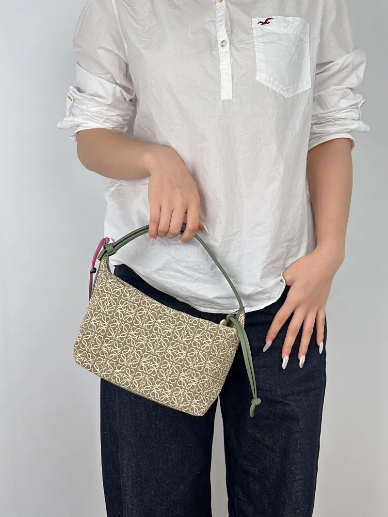 LOEWE Top Handle Bagcubi Vanity Case Bag Monogram Canvas Small20 × 11 × 15 cm — on-model view 2 of 2
