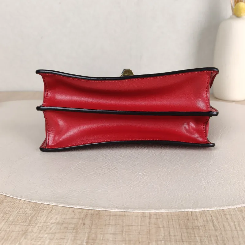 FENDI Crossbody Bag Crossbody Bag Red Calfskin One Size 19 × 7 × 15 cm — cover view 4 of 5