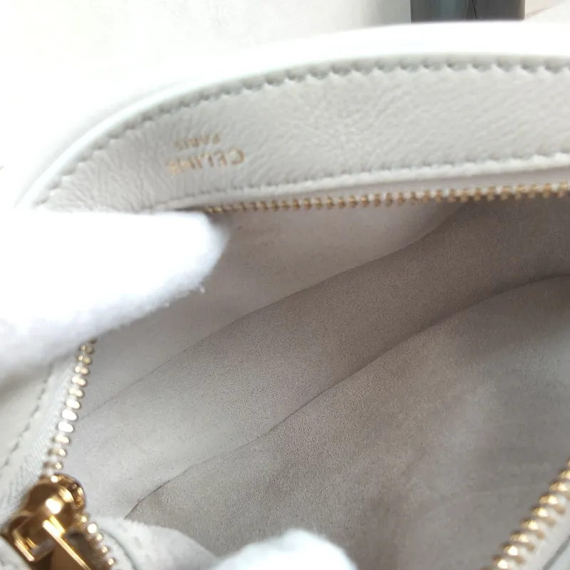 CELINE Shoulder Bag Romy Hobo Shoulder Bag White CC alfskin Small 20 × 5.5 × 15 cm — detail view 4 of 12