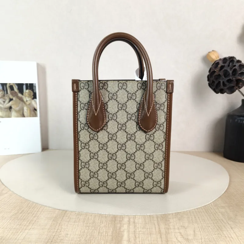 GUCCI Crossbody Bag GG Retro Collection Tote Bag Brown PVC Mini 16 × 7 × 20 cm — cover view 5 of 6