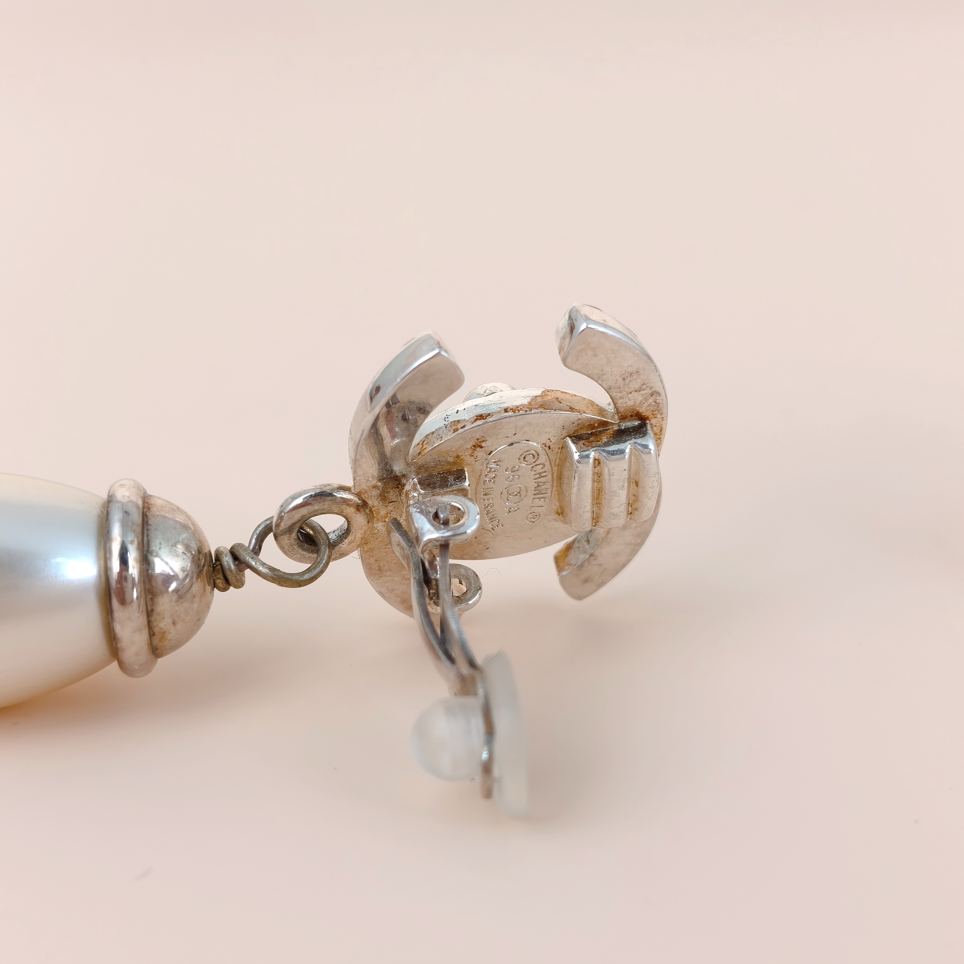 Chanel Earrings c Pearl Earrings Silver One Size โ cover view 4 of 7