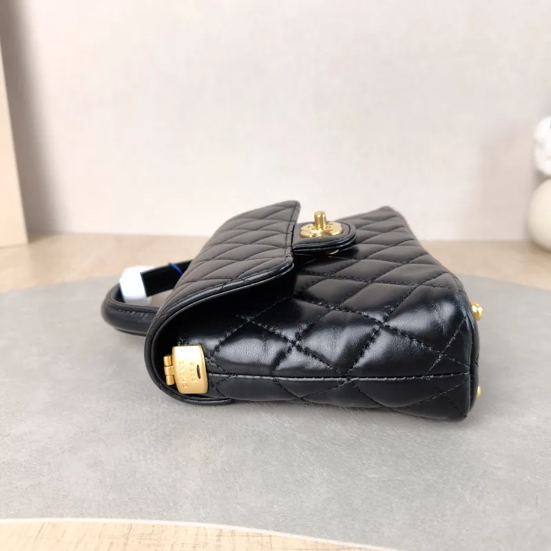 Chanel Crossbody Bag 25p Top Handle Crossbody Bag Black Lambskin Small 22 × 6 × 11.5 cm — detail view 9 of 14