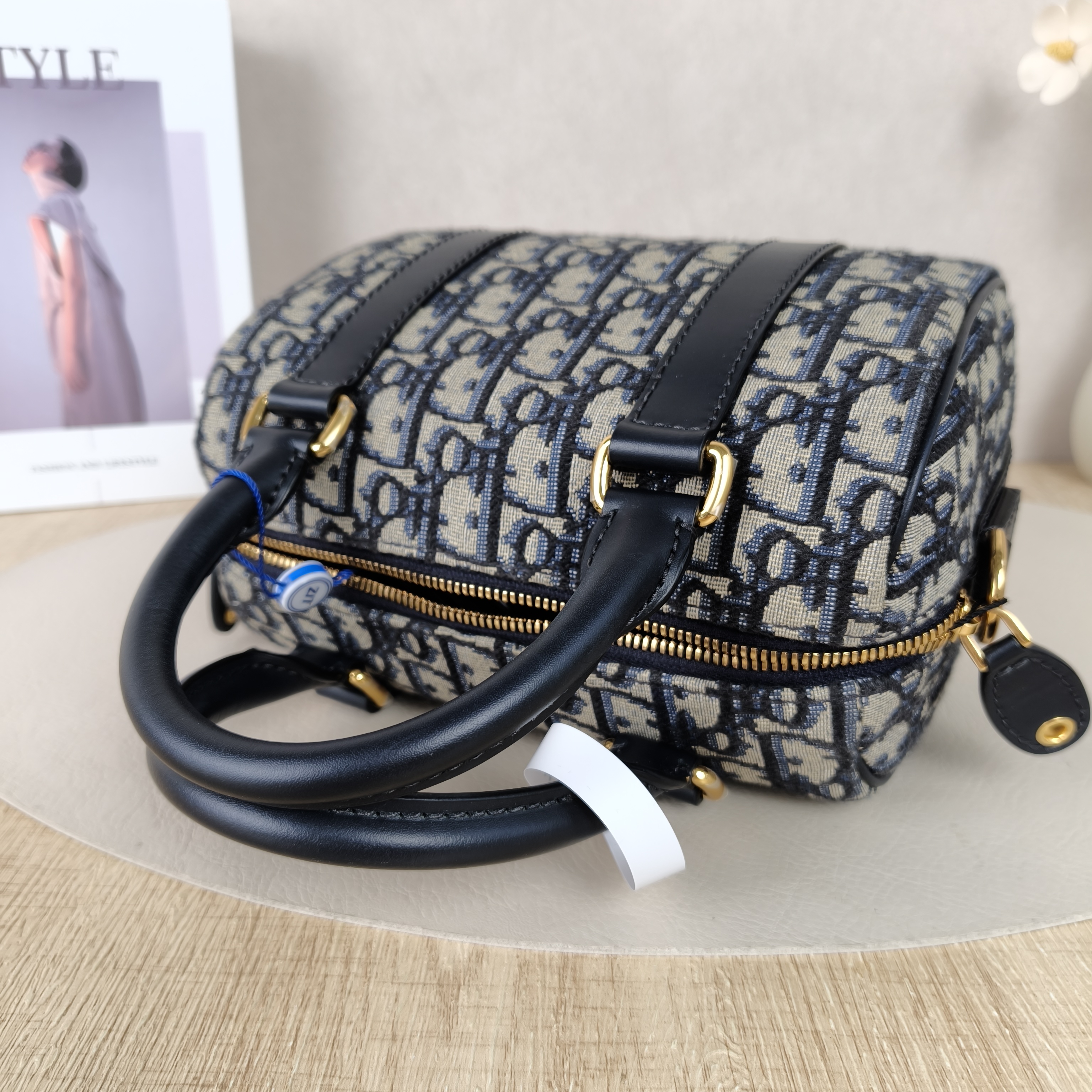 DIOR Crossbody Bag Groove 20 Top Handle Bag Blue Canvas Small20.5 × 12 × 13.5 cm — cover view 3 of 10