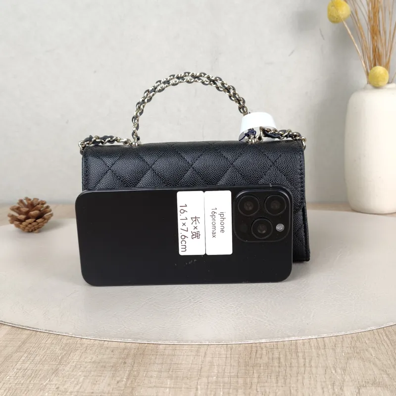 Chanel Crossbody Bag kelly Black Grained Calfskin One Size 18 × 4.5 × 10 cm — cover view 3 of 6