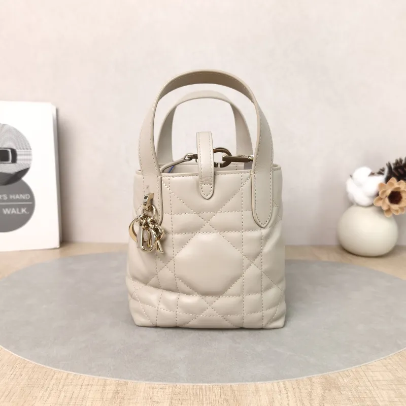 DIOR Top Handle Bag TOUJOURS Edition Beige Calfskinmini13 × 12 × 15 cm