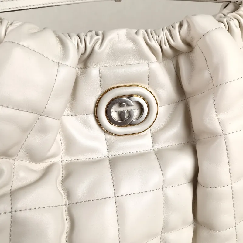 GUCCI Shoulder Bag Deco Tote Bag White Calfskin Large 53 × 8.5 × 32 cm — detail view 7 of 11