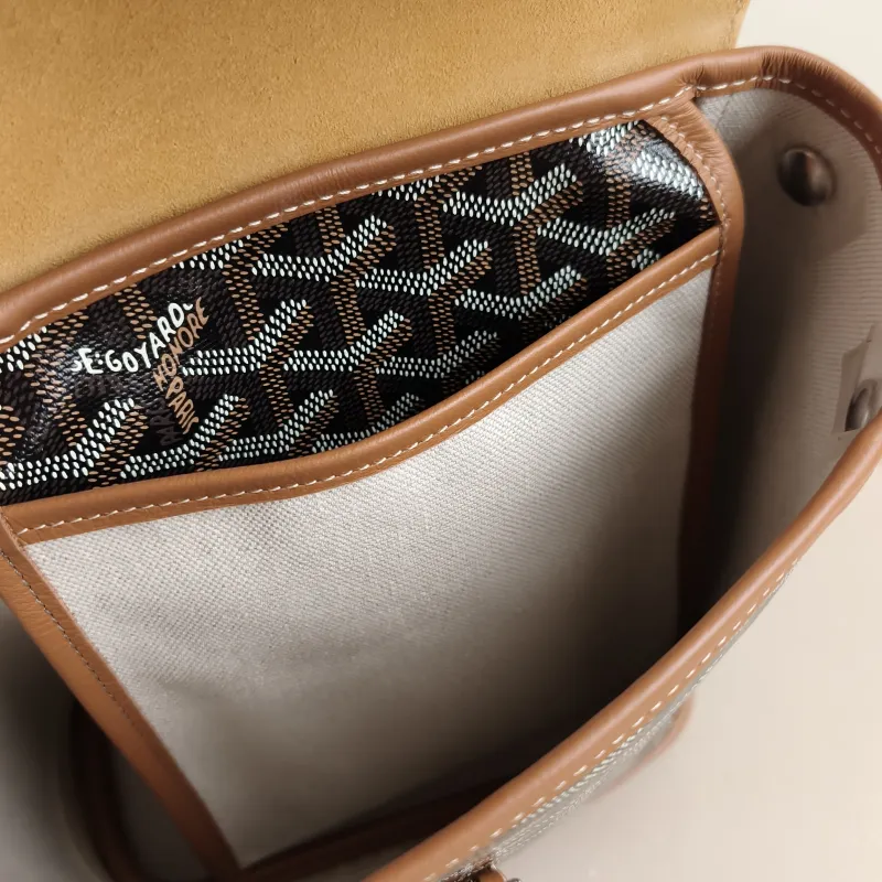 GOYARD Crossbody Bag ALPIN Backpack Brown ine Canvas Mini 19 × 9.5 × 23 cm — detail view 3 of 11