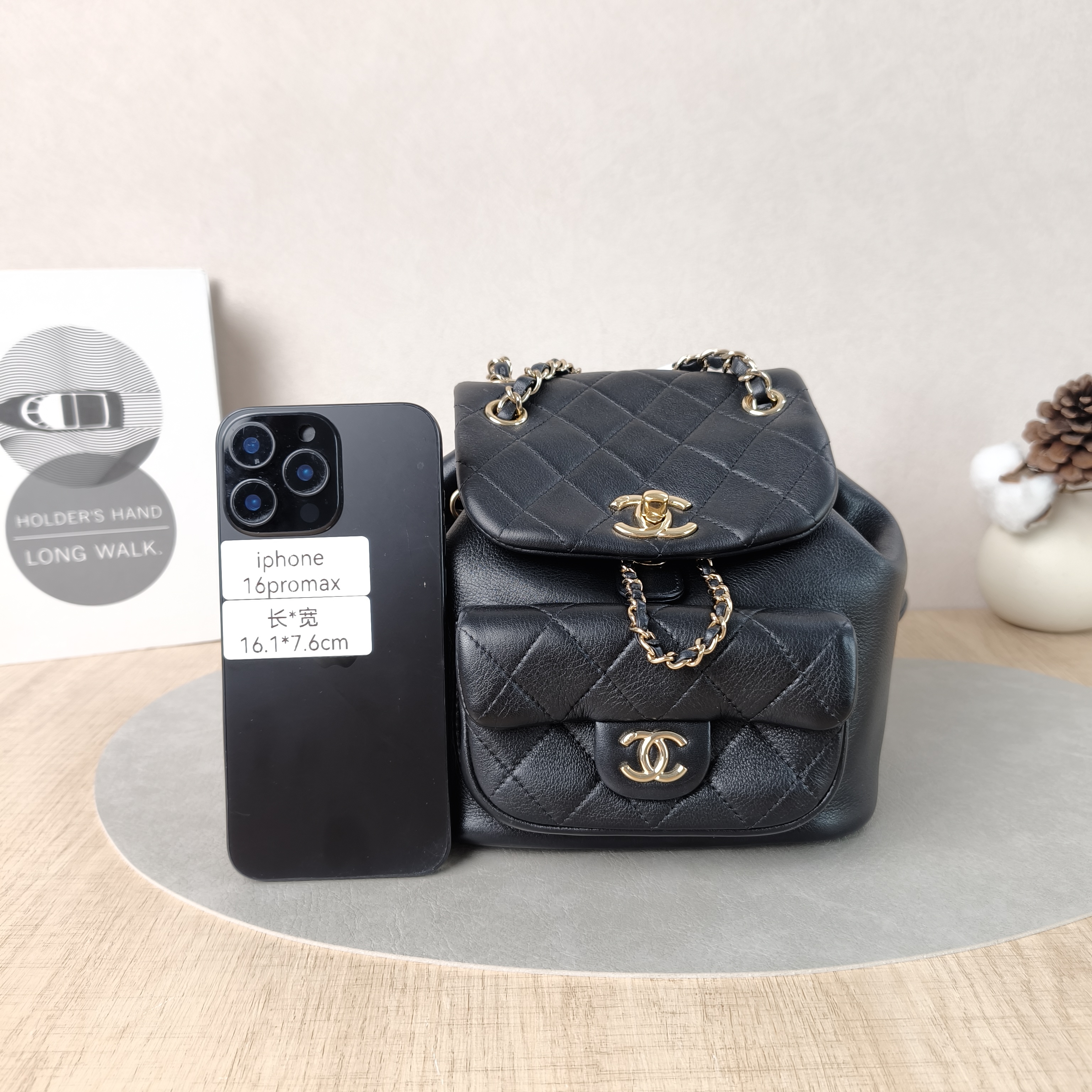 Chanel Backpack Duma Black Calfskin Small18 × 12 × 18.5 cm — cover view 5 of 5