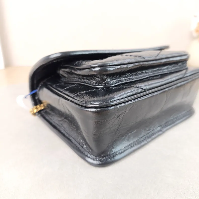 SAINT LAURENT Crossbody Bag Niki Black Waxed Leather Calfskin Mini 18 × 5 × 12.5 cm — detail view 2 of 10