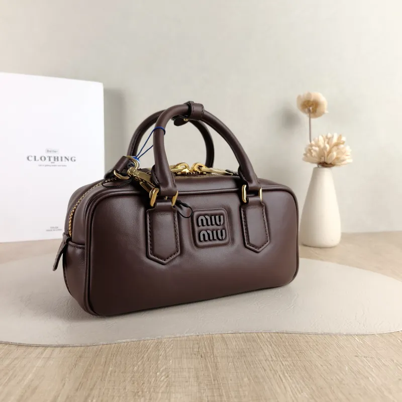 Miumiu Top Handle Bag Arcadie Collection Bowling Bag CC alfskin Medium 22 × 7.5 × 10.5 cm — cover view 4 of 5