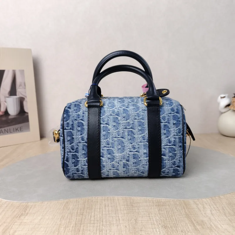 DIOR Crossbody Bag Groove 20 Top Handle Bag Blue Small 20.5 × 12 × 13.5 cm — cover view 3 of 6