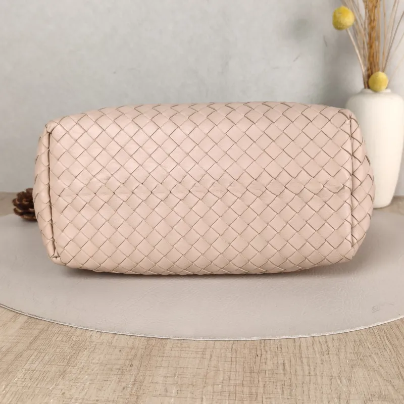 Bottega Veneta Top Handle Bag Woven Top Handle Bag Pink Lambskin One Size 24 × 11 × 20 cm — cover view 5 of 5