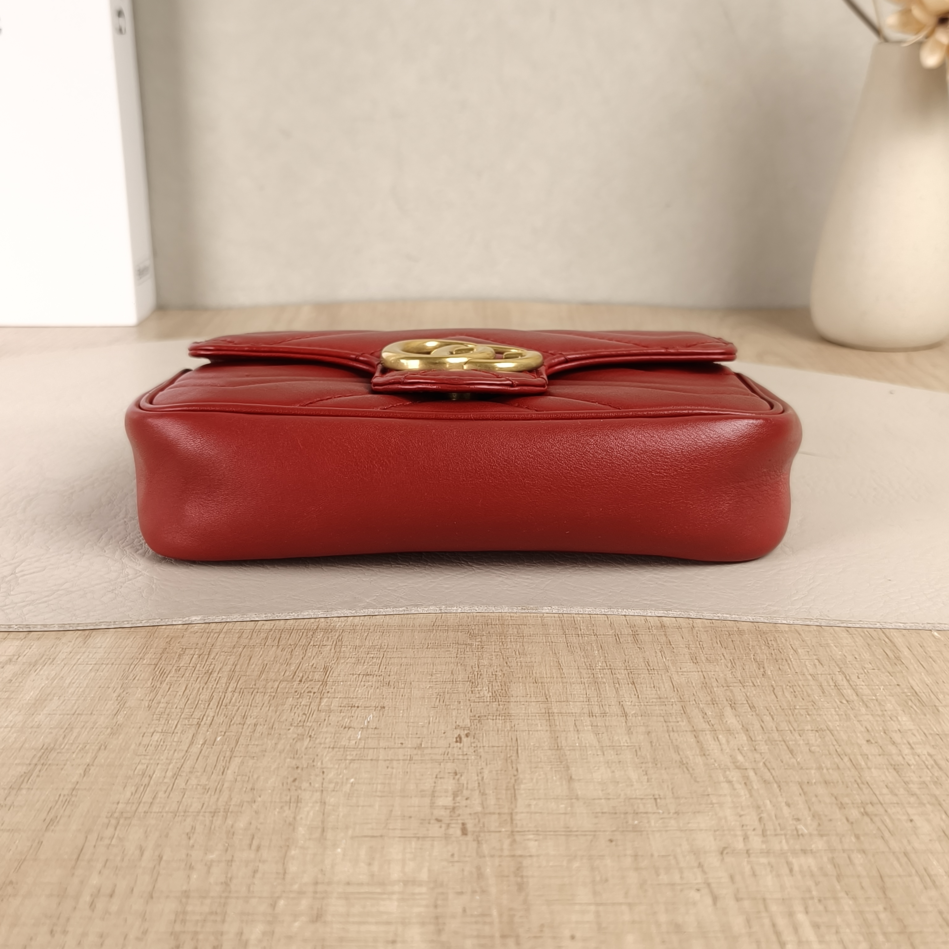 GUCCI Crossbody Bag GG Marmont Mini Marmont Mini Red Calfskinmini16.5 × 4.5 × 9.5 cm — cover view 4 of 6