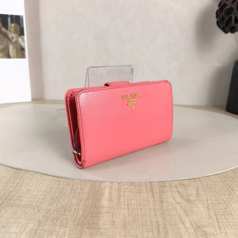 PRADA Wallet Edition Wallet Pink Calfskin One Size 14 × 3 × 9 cm — cover view 2 of 4