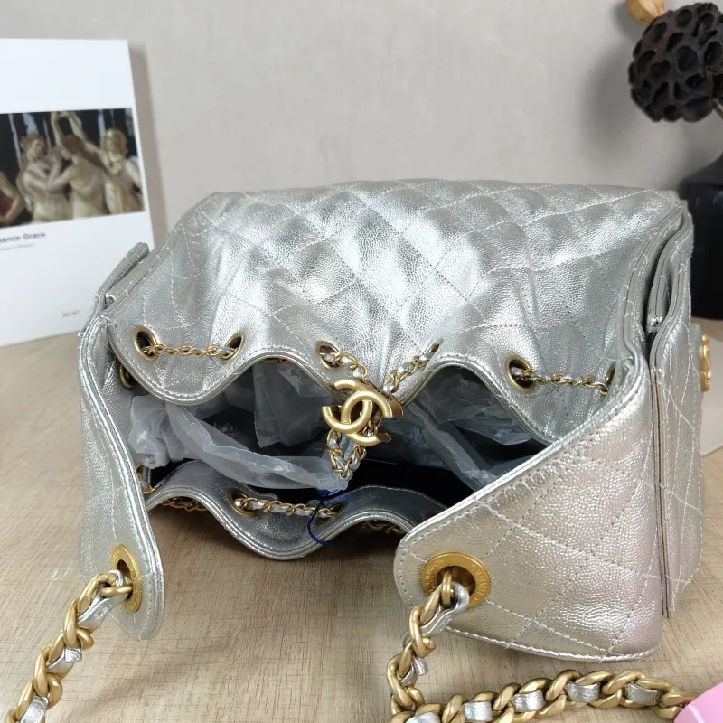 Chanel Shoulder Bag 25Bag Silver Grained Calfskin Small 26 × 14 × 30 cm — detail view 6 of 10