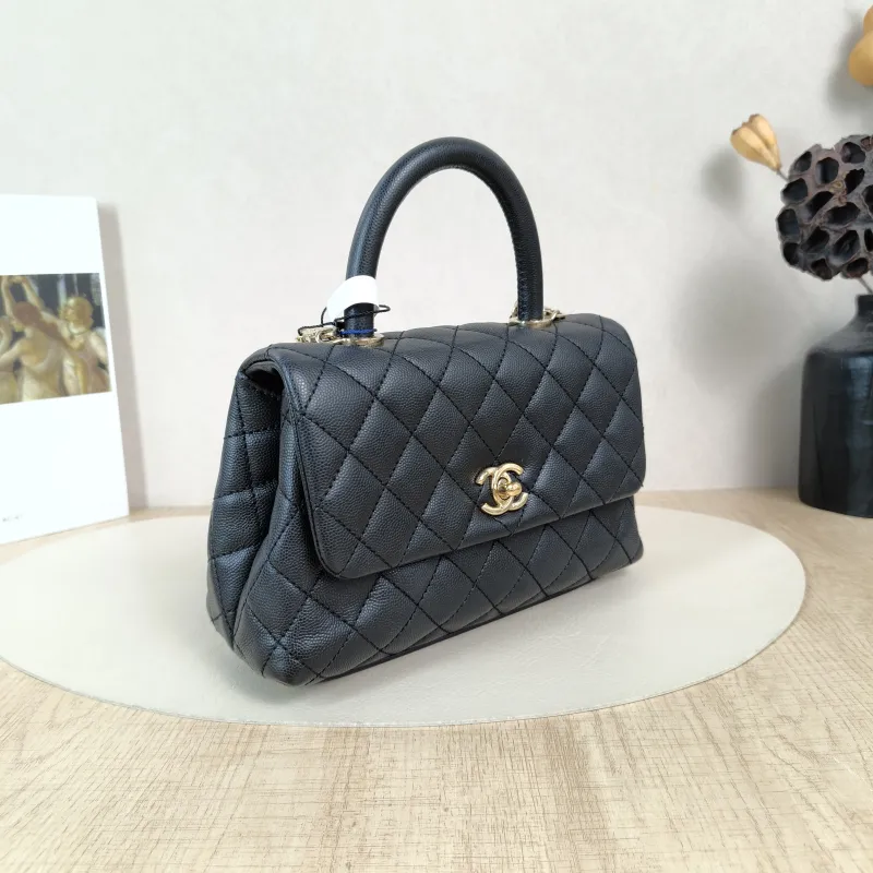Chanel Top Handle Bag Coco Handle​Black Grained Calfskin Small24 × 10 × 14 cm — cover view 4 of 6
