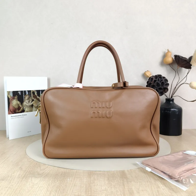 Miumiu Top Handle Bag Beau CC alfskin Large 34 × 10 × 23 cm — cover view 3 of 6