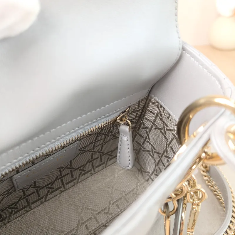 DIOR Crossbody Bag Lady Lady Dior Bag Grey Lambskin Mini 17 × 7 × 15 cm — detail view 5 of 12