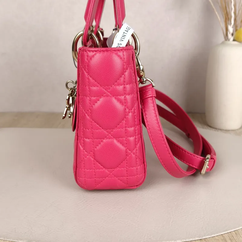 DIOR Lady Lady Dior Bag mini Pink Lambskin · Shoulder Strap Dust Bag · 17 × 7 × 15 cm — cover view 2 of 9