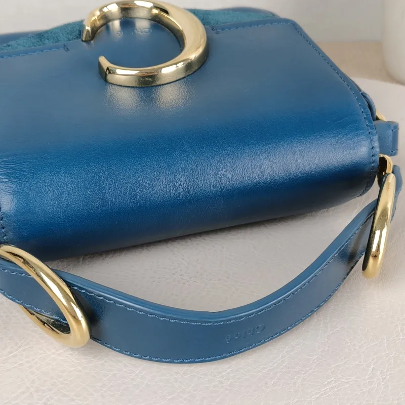 Chloé Crossbody Bag Top Handle Crossbody Bag Blue Calfskin One Size 16 × 5 × 14 cm — detail view 10 of 12