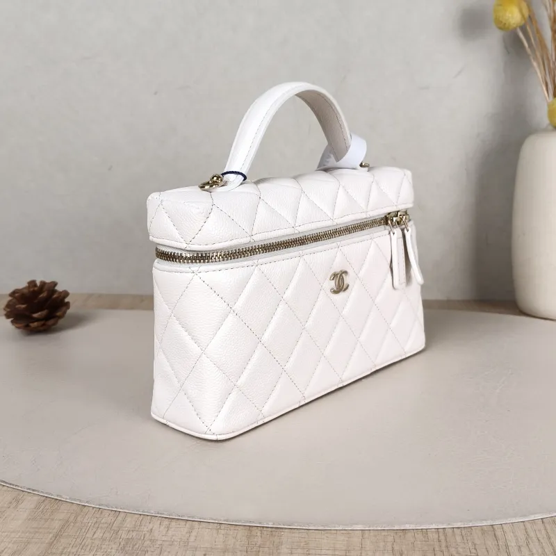 Chanel Crossbody Bag lp Box Bag Top Handle Crossbody Bag White Grained Calfskin 19.5 × 5 × 11 cm — cover view 4 of 6