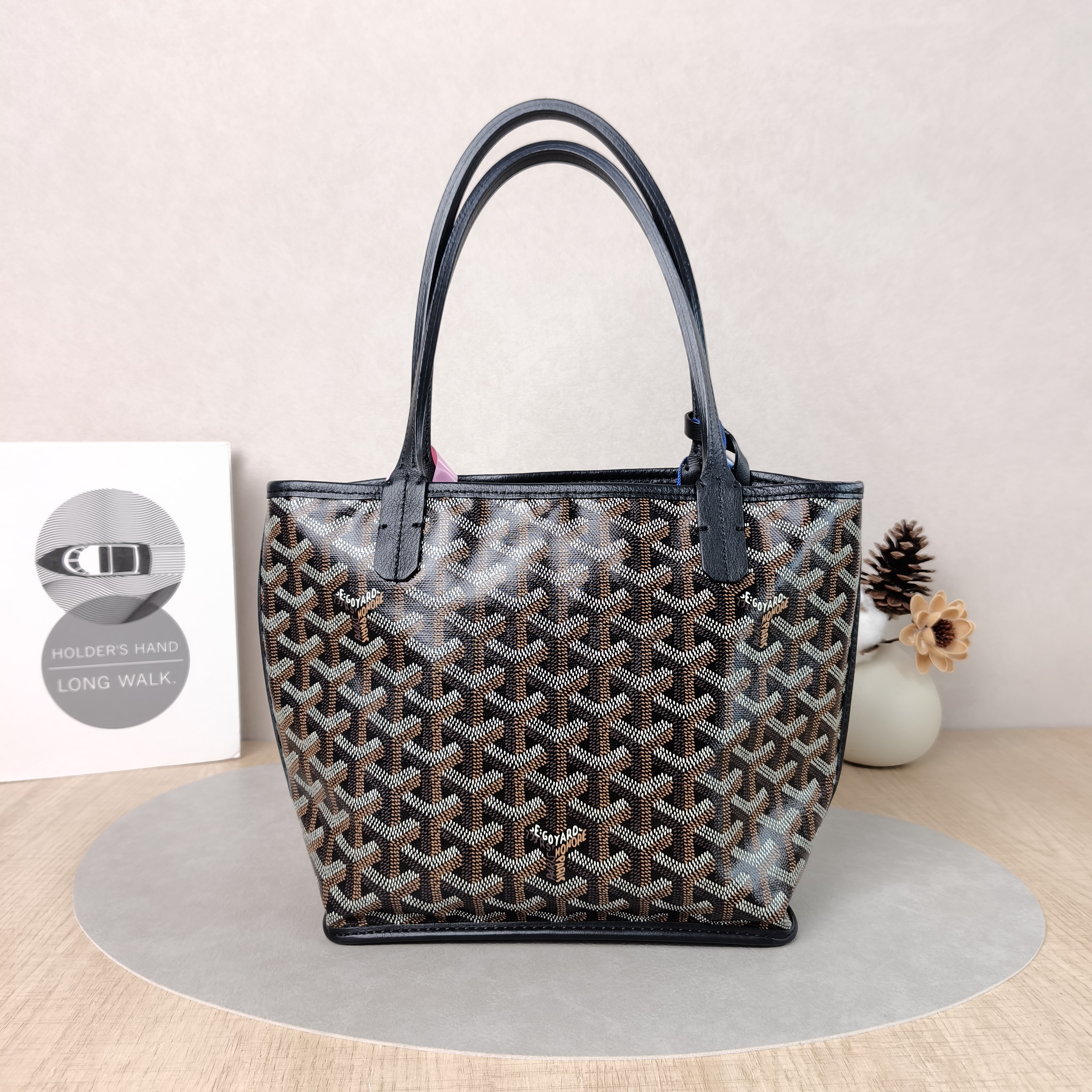 GOYARD Top Handle Bag ANJOU Shopping Tote Black ine Canvasmini19.5 × 9 × 19.5 cm — cover view 3 of 5
