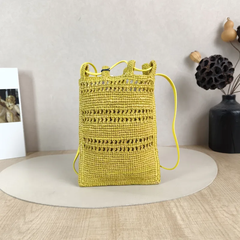 LOEWE Crossbody Bag Crossbody Bag Yellow Woven 15.5*23.5 — cover view 4 of 6
