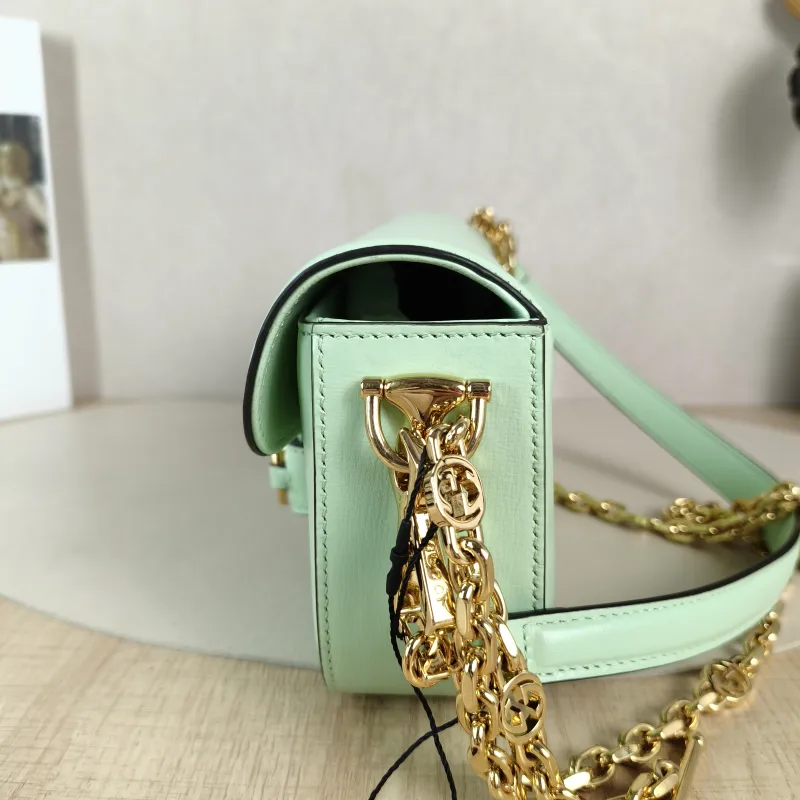 GUCCI Crossbody Bag Horsebit 1955 Horsebit Small Green Calfskin Small 24 × 5.5 × 13 cm — detail view 8 of 11