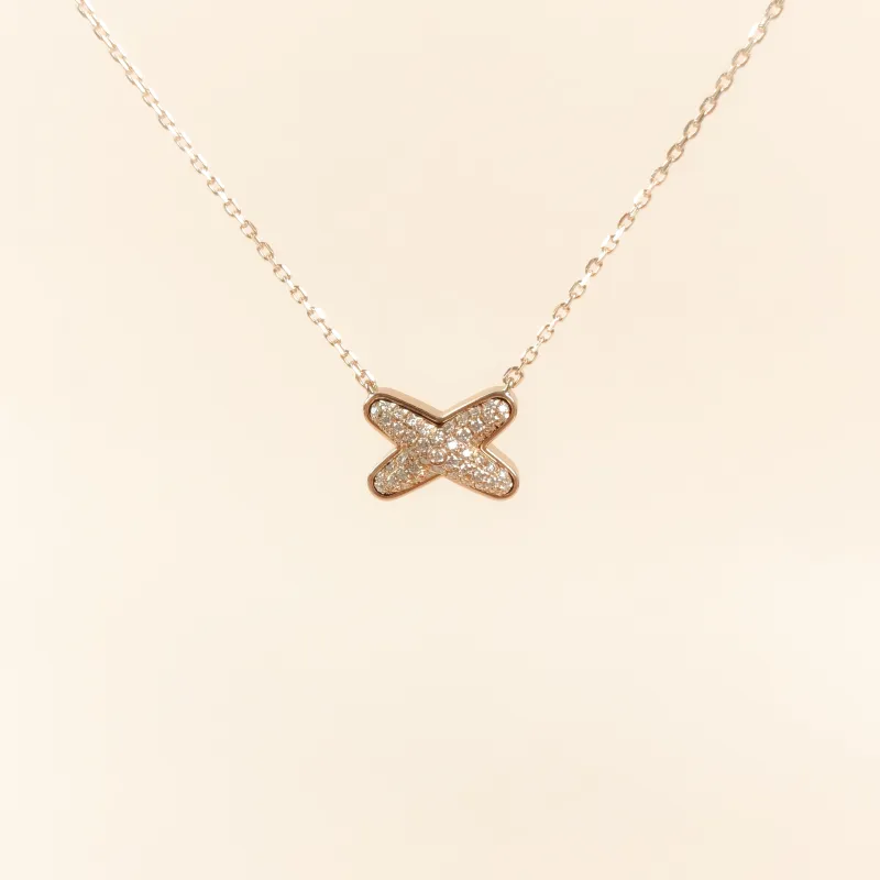 CHAUMET Necklace Jeux de Liens · Collection · Pavé Diamond Necklace Rose Gold Diamond18KR ose Gold One Size41cm