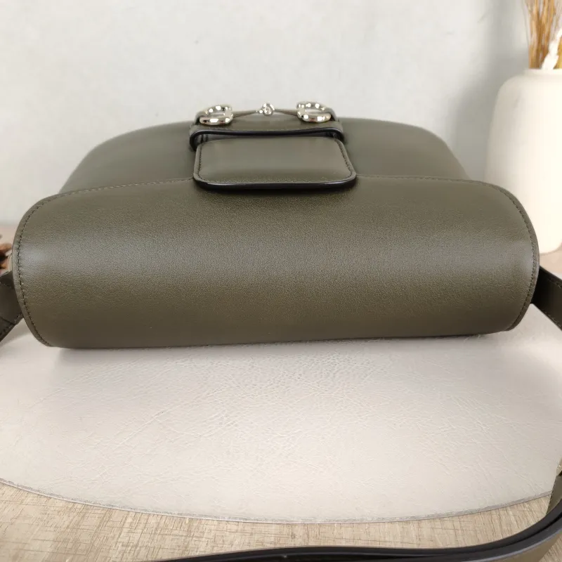 GUCCI Crossbody Bag Horsebit 1955 Horsebit Medium Green Calfskin Medium 25 × 8 × 18 cm — detail view 7 of 14