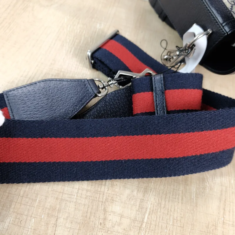 GUCCI Crossbody Bag Horsebit 1955 Horsebit Small Blue Monogram PVC Small 20.5 × 5 × 14.5 cm — detail view 3 of 12