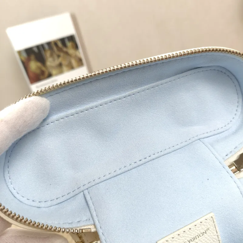 Louis Vuitton Shoulder Bag VANITY POUCH Cosmetic Bag White · Blue Calfskin One Size19 × 6.5 × 11.5 cm — detail view 6 of 13