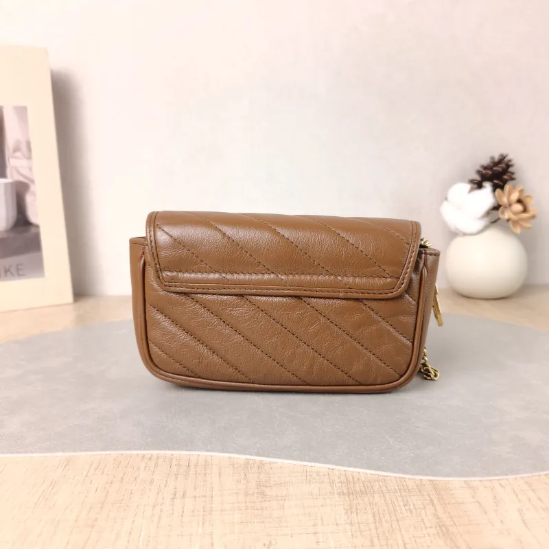 GUCCI Crossbody Bag GG Marmont Mini Marmont Mini Caramel Calfskin Mini 16.5 × 4.5 × 9.5 cm — cover view 2 of 5