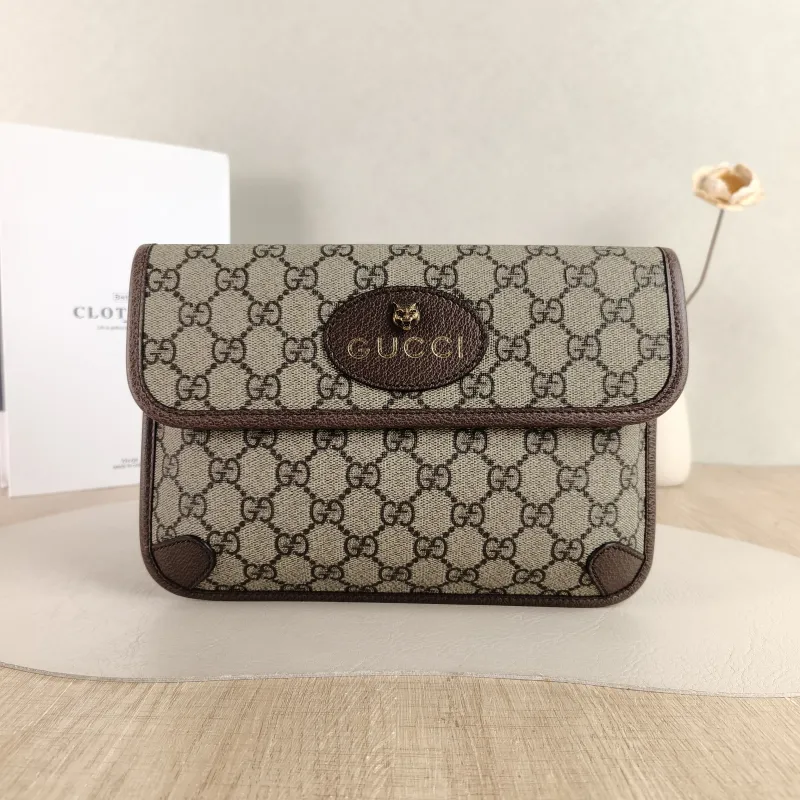 GUCCI Crossbody Bag Neo Vintage Belt Bag Monogram PVC Medium 24 × 4 × 17 cm